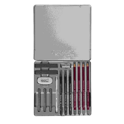 silver metal box cretacolor|Cretacolor Silver Box Graphite Drawing Tin Set of 15.